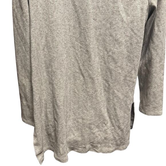 Eileen Fisher Herringbone Organic Cotton Longline Open Front Jacket Cardigan M - Picture 11 of 11